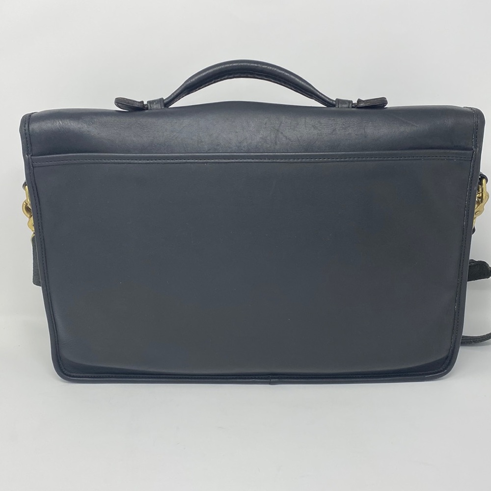 COACH Vintage Black Leather Lexington Briefcase Messenger Bag #5265 - Picture 3 of 14